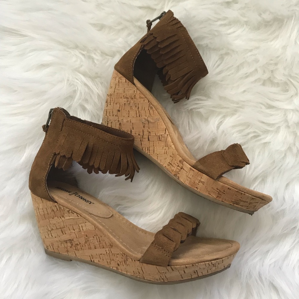 MINNETONKA Nicki 71305 Wo's 9 Brown Fringe Suede